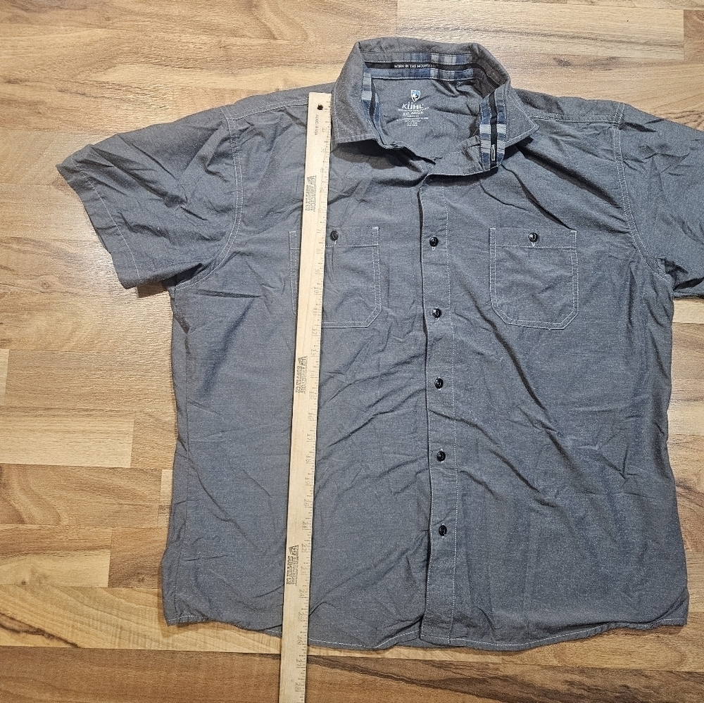 KÜHL Men’s XXL Tapered Fit Short Sleeve Button Down – Gray - Picture 5 of 8